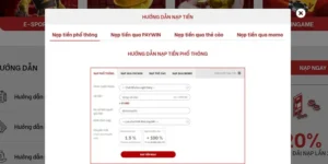 Điền đầy đủ và chính xác thông tin để nạp tiền
