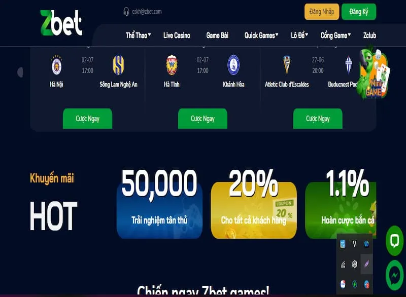khuyến mãi tại Zbet
