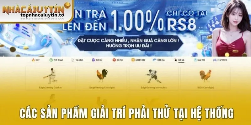 Các sản phẩm giải trí phải thử tại hệ thống