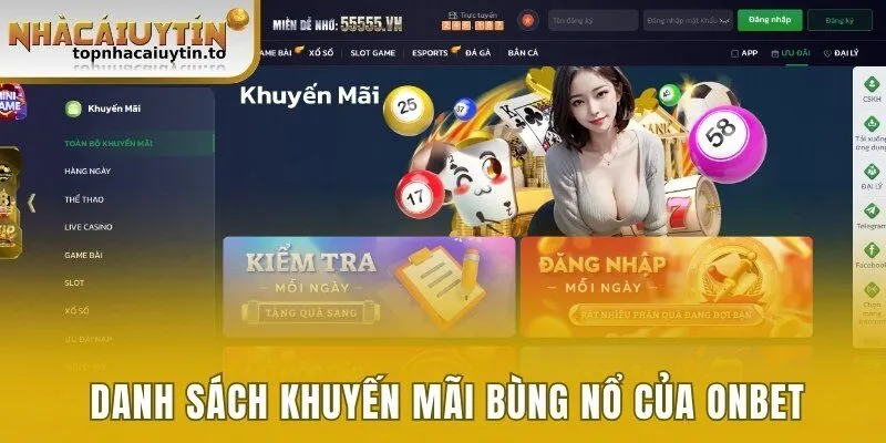 Danh sách khuyến mãi bùng nổ của Onbet